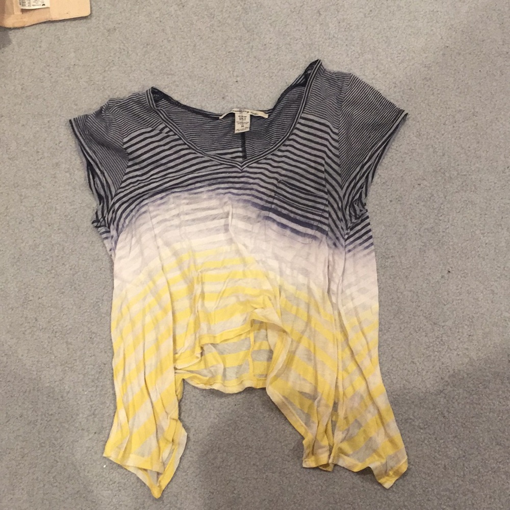 Short Sleeve Burnout Striped Shirt